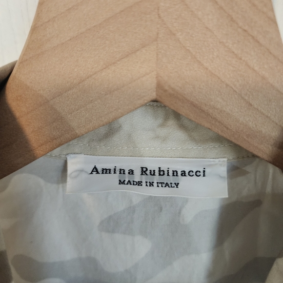 EUC Amina Rubinacci Giornata Cotton Stretch Button Up Shirt in Camo - Picture 9 of 10